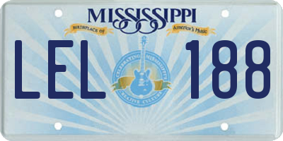 MS license plate LEL188