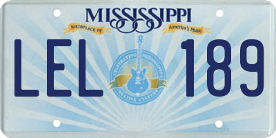 MS license plate LEL189