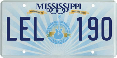 MS license plate LEL190