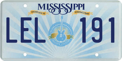 MS license plate LEL191