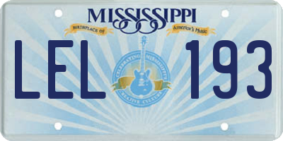 MS license plate LEL193