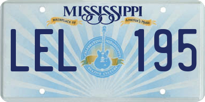 MS license plate LEL195