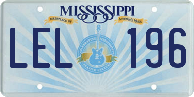 MS license plate LEL196