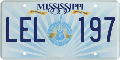 MS license plate LEL197
