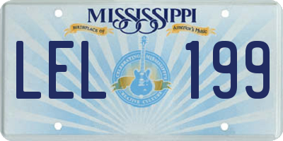 MS license plate LEL199