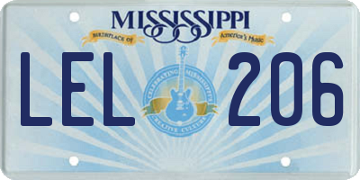 MS license plate LEL206