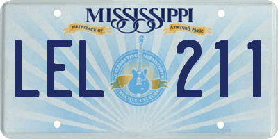 MS license plate LEL211