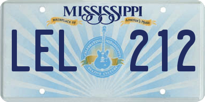 MS license plate LEL212