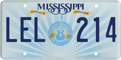 MS license plate LEL214