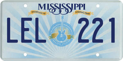 MS license plate LEL221