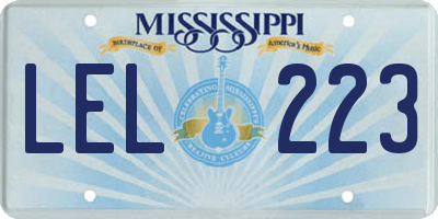 MS license plate LEL223