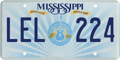 MS license plate LEL224