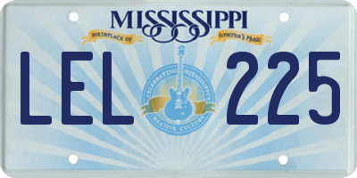 MS license plate LEL225