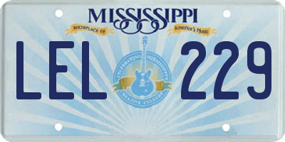 MS license plate LEL229