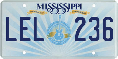 MS license plate LEL236