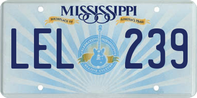 MS license plate LEL239