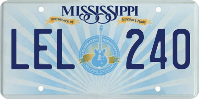 MS license plate LEL240