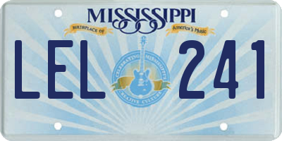 MS license plate LEL241