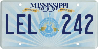 MS license plate LEL242