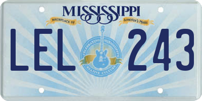 MS license plate LEL243