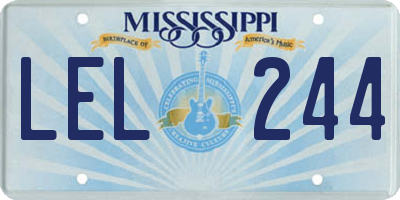 MS license plate LEL244