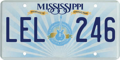 MS license plate LEL246