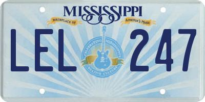MS license plate LEL247