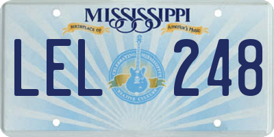 MS license plate LEL248