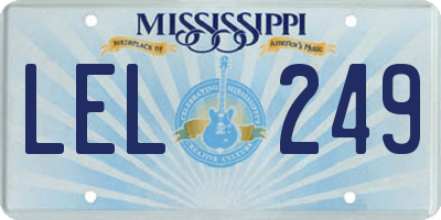 MS license plate LEL249