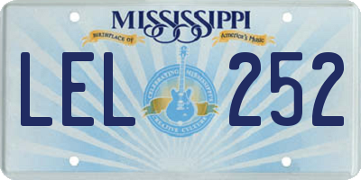 MS license plate LEL252