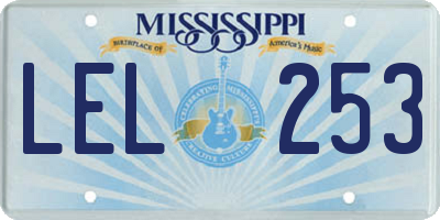 MS license plate LEL253
