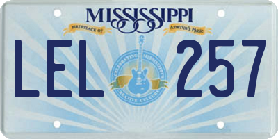 MS license plate LEL257