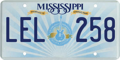 MS license plate LEL258
