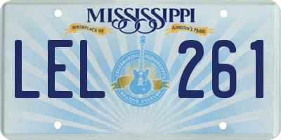 MS license plate LEL261