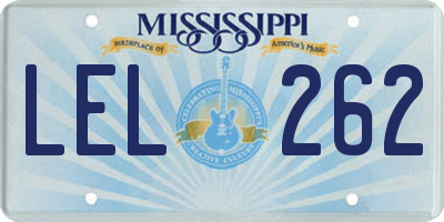 MS license plate LEL262