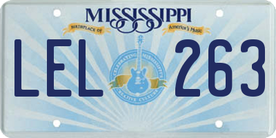 MS license plate LEL263