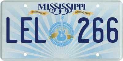 MS license plate LEL266