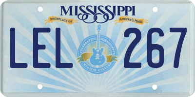 MS license plate LEL267