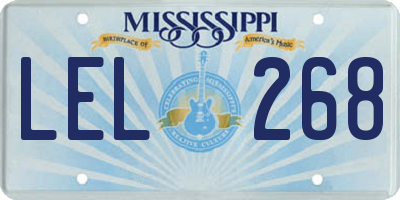 MS license plate LEL268