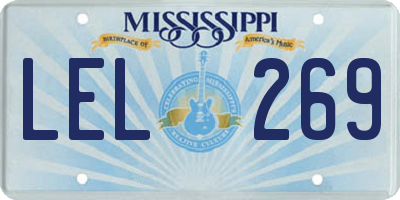 MS license plate LEL269