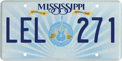 MS license plate LEL271