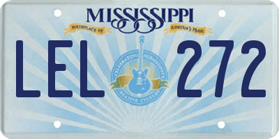 MS license plate LEL272
