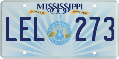 MS license plate LEL273