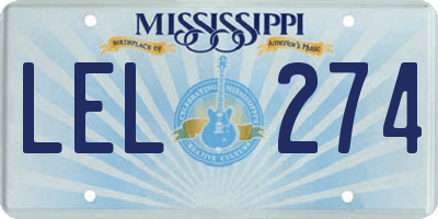 MS license plate LEL274