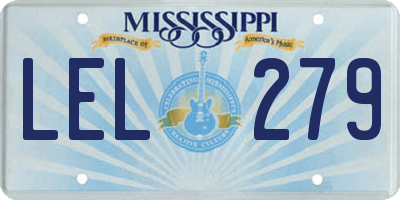 MS license plate LEL279