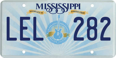 MS license plate LEL282