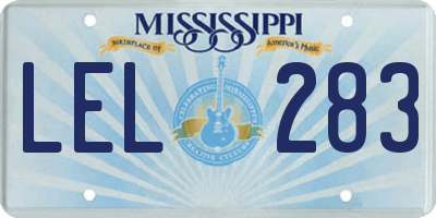 MS license plate LEL283