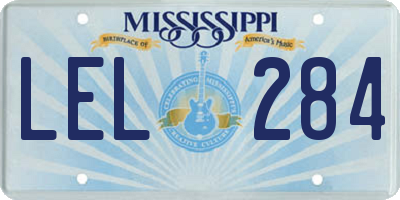 MS license plate LEL284