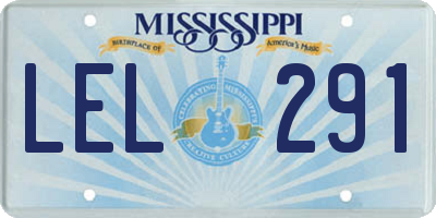 MS license plate LEL291