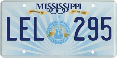 MS license plate LEL295